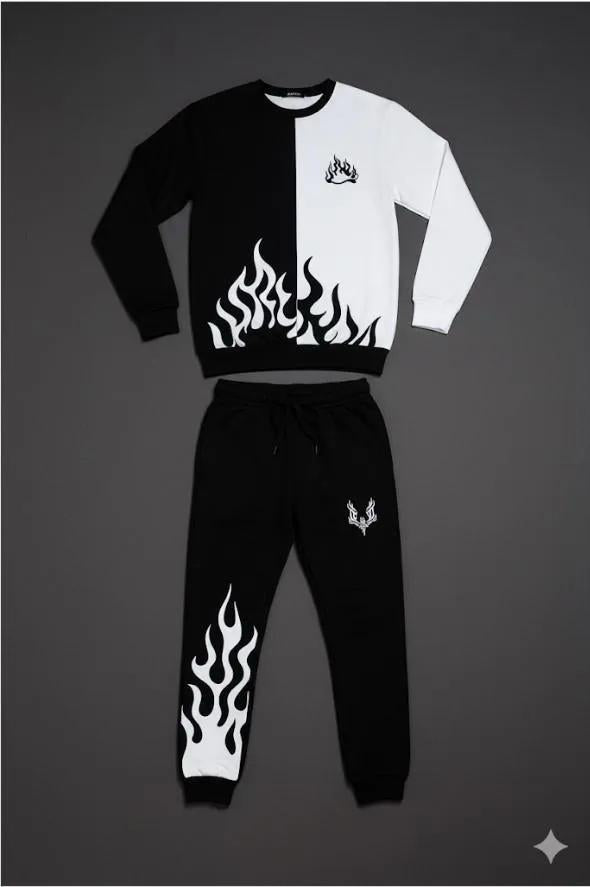 2 pcs men’s polyester printed Tracksuit