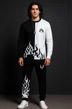 2 pcs men’s polyester printed Tracksuit