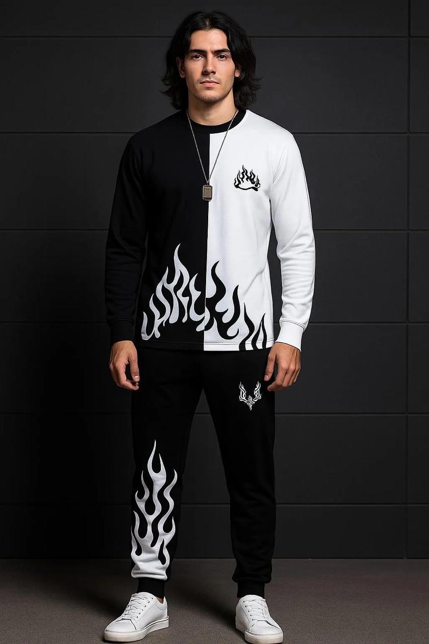 2 pcs men’s polyester printed Tracksuit